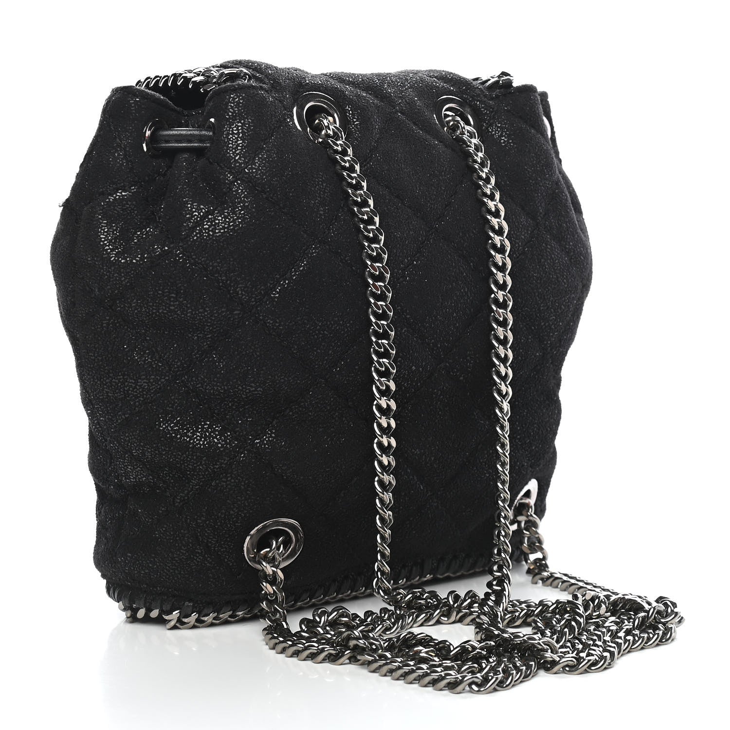 Stella McCartney Shaggy Deer Quilted Mini Falabella Backpack Black 2 of 8