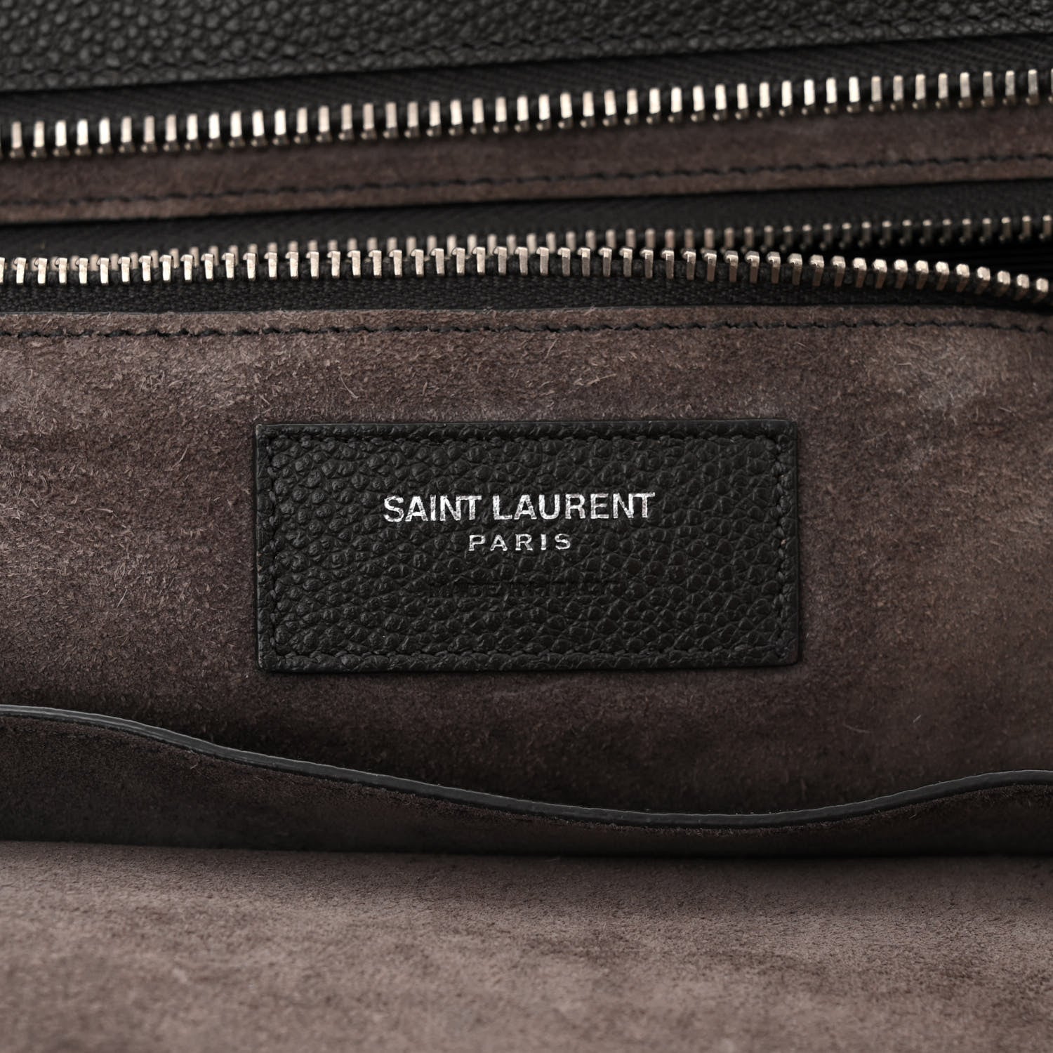 Saint Laurent Grained Calfskin Medium Cabas Rive Gauche Coal 6 of 10