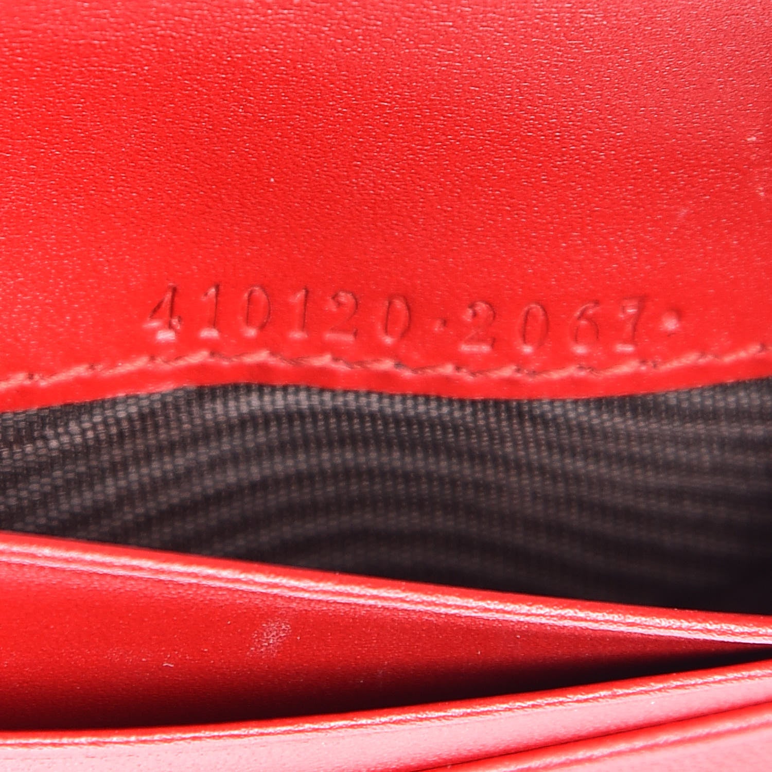 Gucci Guccissima Card Case Wallet Red 9 of 11