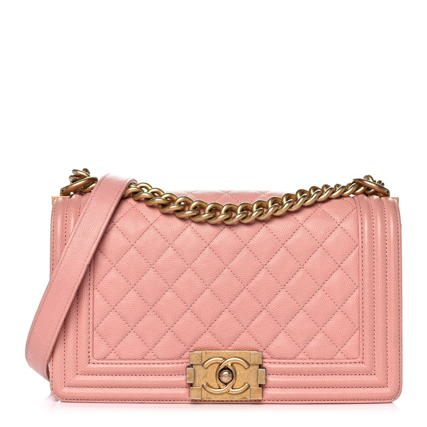Caviar Quilted Medium Boy Flap Pink
