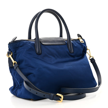 Prada Tessuto Nylon Saffiano Tote Bluette 3 of 9