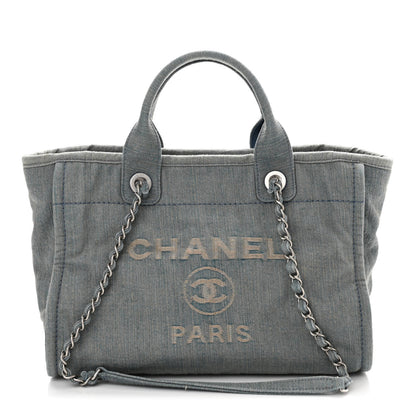 Chanel Denim Small Deauville Tote Light Blue 1 of 12
