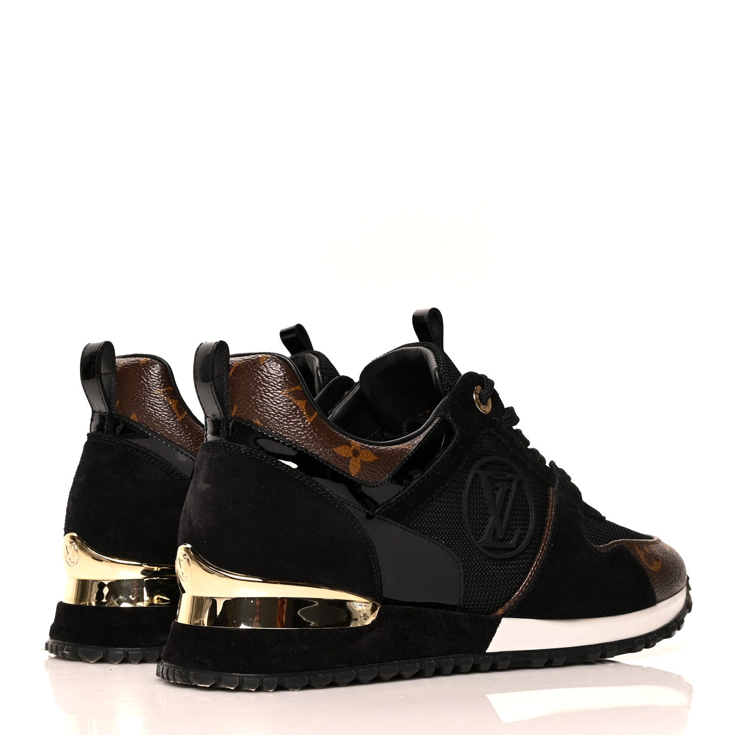 Louis Vuitton Suede Monogram Run Away Sneakers 38 Black 4 of 9