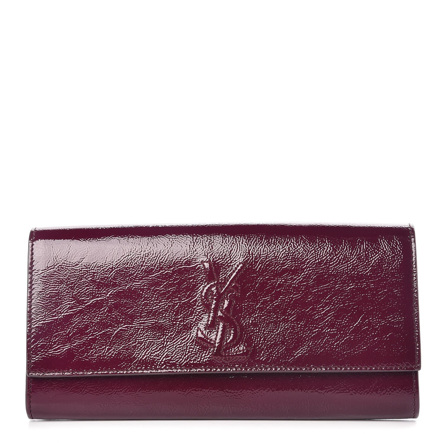 Saint Laurent Textured Patent Small Belle De Jour Clutch Purple 1 of 7