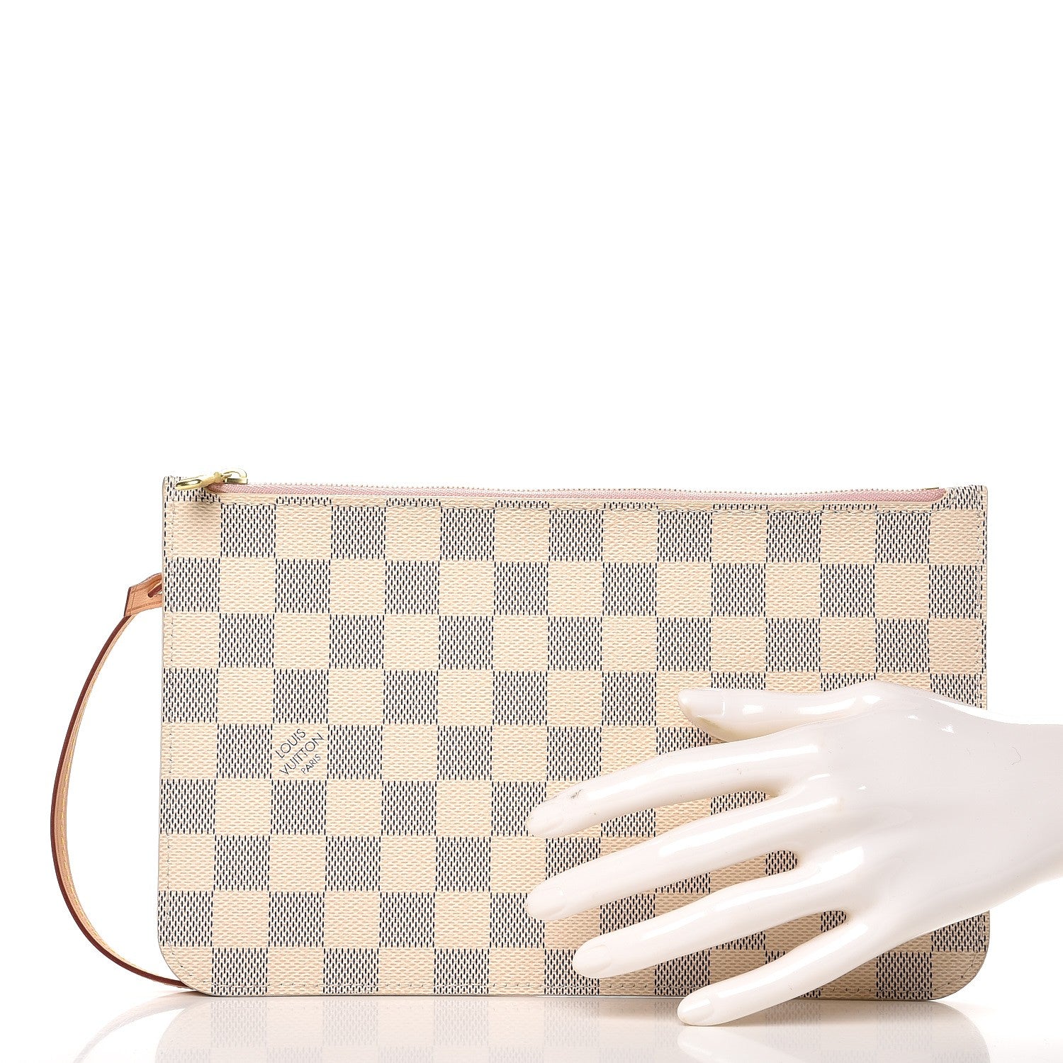 Louis Vuitton Damier Azur Neverfull MM GM Pochette Rose Ballerine 2 of 7
