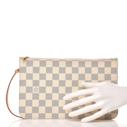 Louis Vuitton Damier Azur Neverfull MM GM Pochette Rose Ballerine 2 of 7