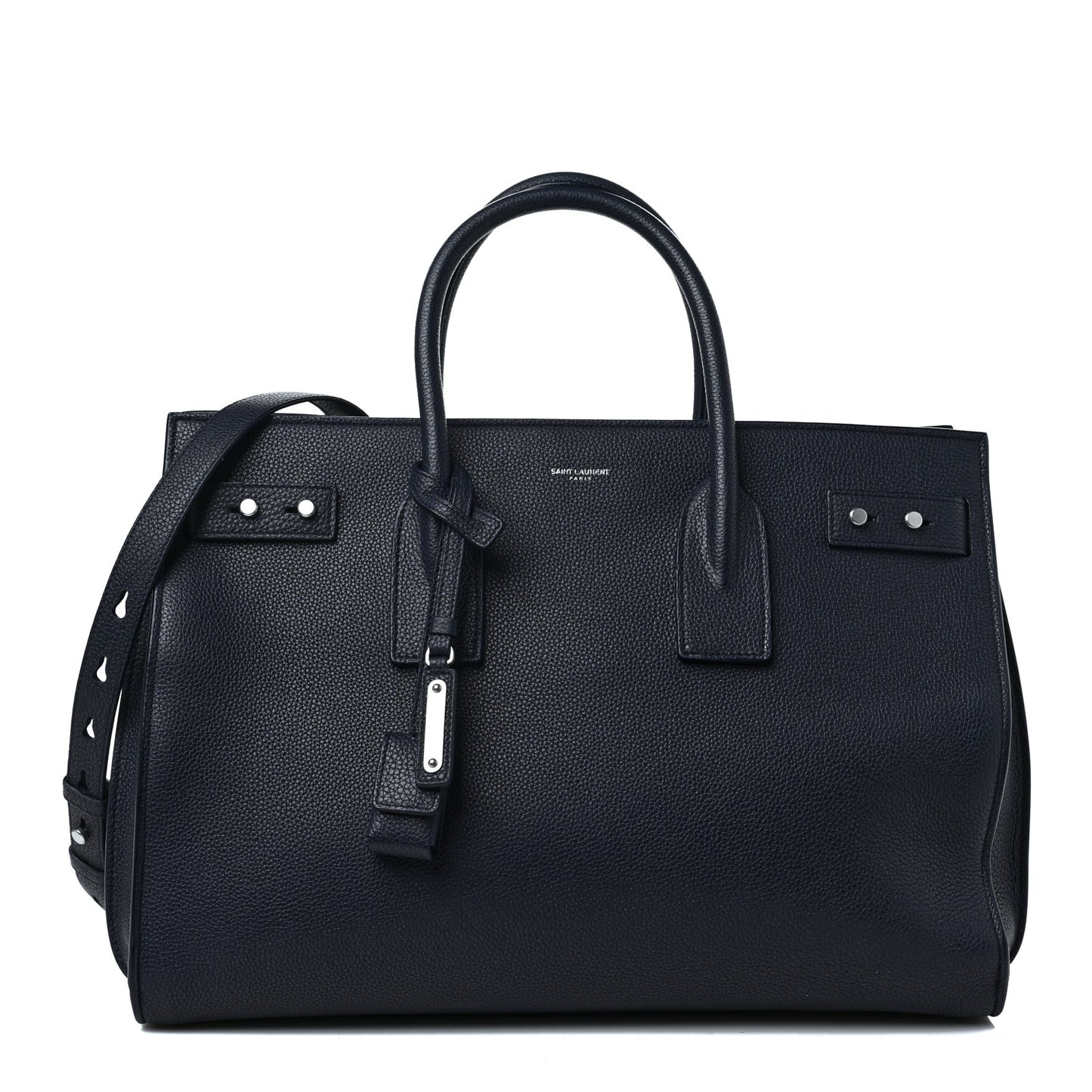 Grained Calfskin Medium Souple Sac De Jour Navy
