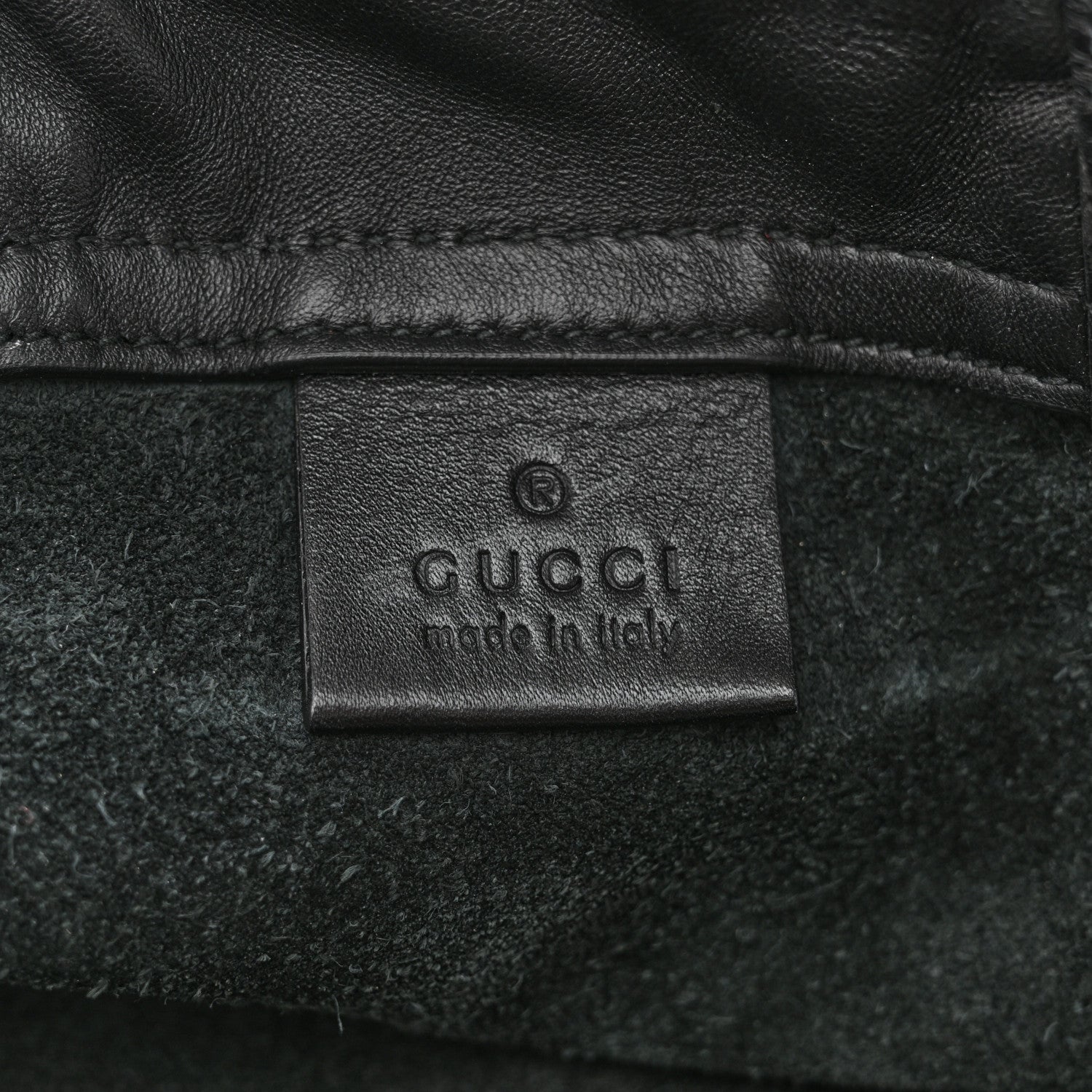 Gucci Calfskin Logo Drawstring Backpack Black 6 of 12