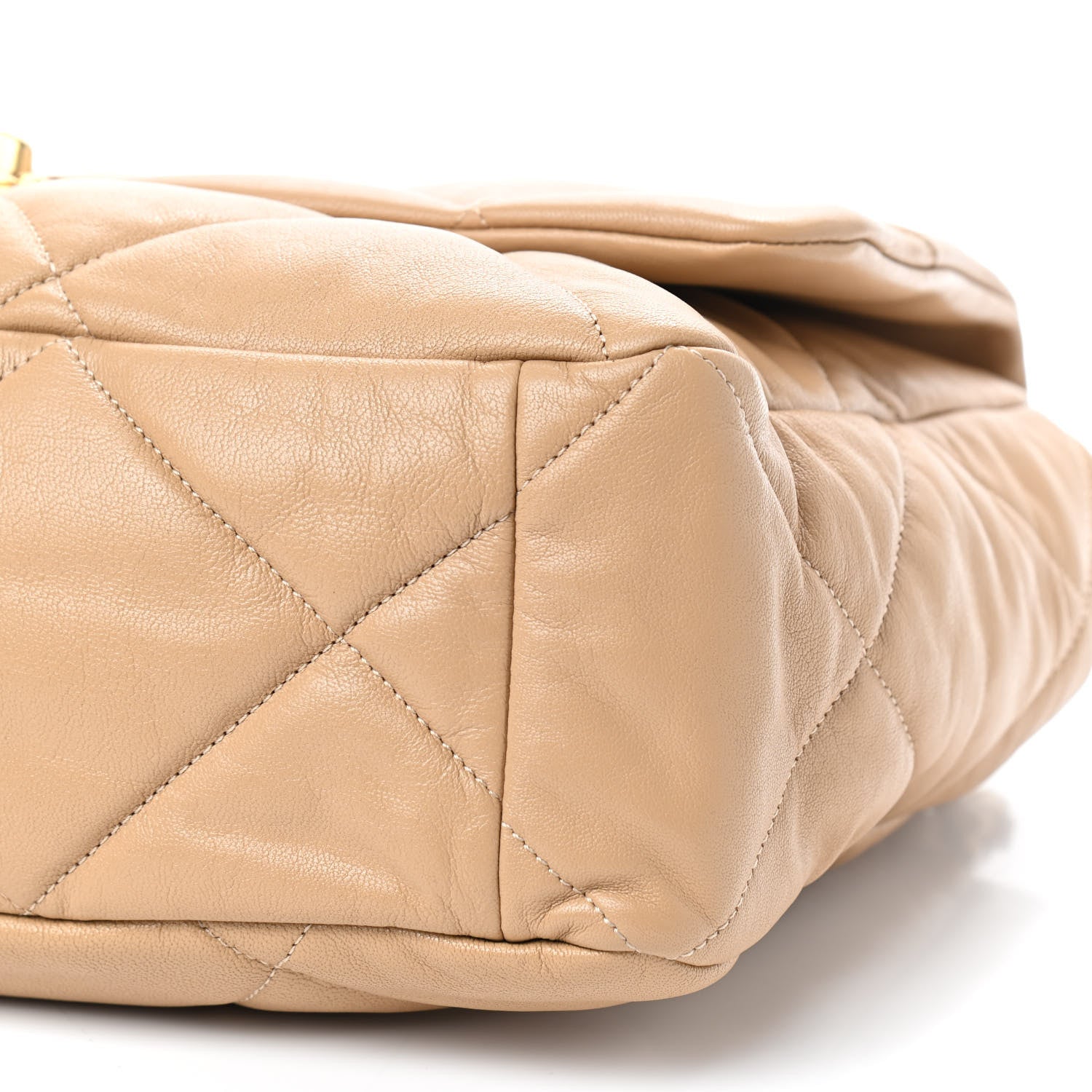Chanel Lambskin Quilted Maxi Chanel 19 Flap Beige 9 of 10