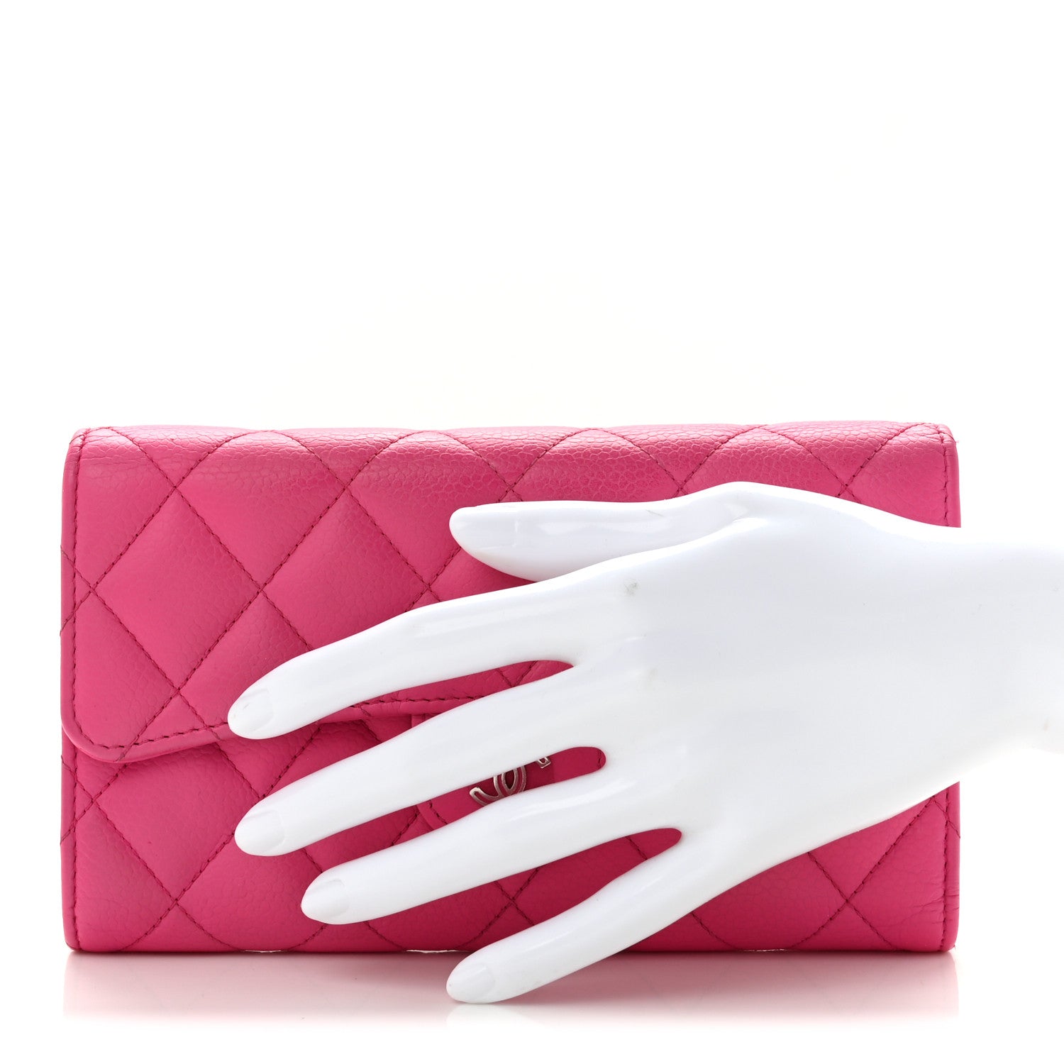 Chanel Caviar Quilted Large Flap Wallet Pink 2 of 10