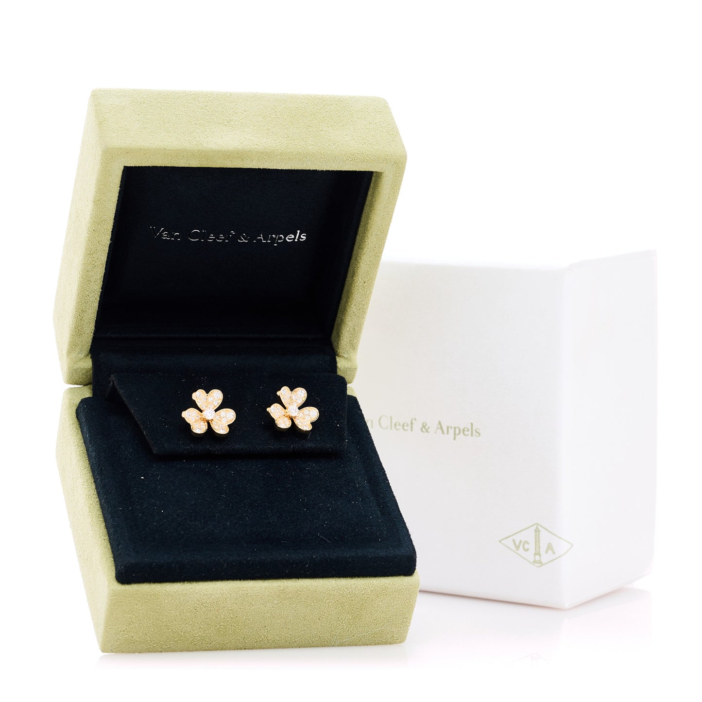 18K Yellow Gold Diamond Mini Frivole Pave Earrings