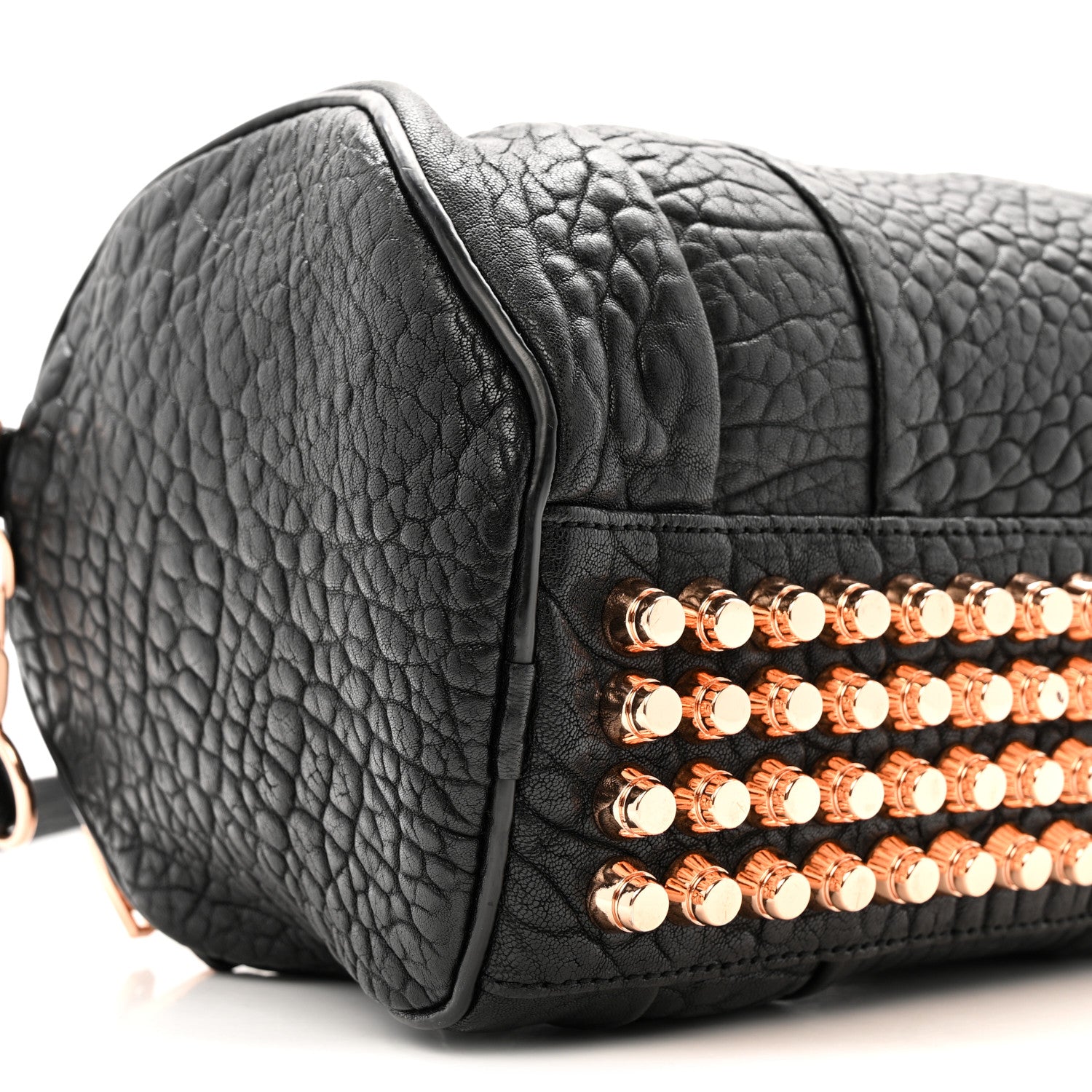 Alexander Wang Pebbled Lambskin Rockie Black Rose Gold Hardware