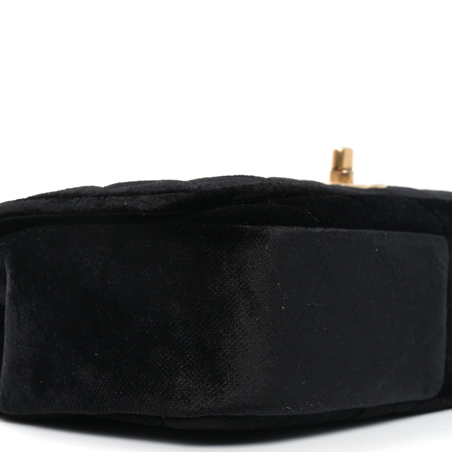 Velvet Quilted Small Camellia Flap Black