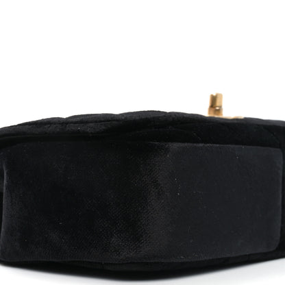 Chanel Velvet Quilted Small Camellia Flap Black 9 of 10