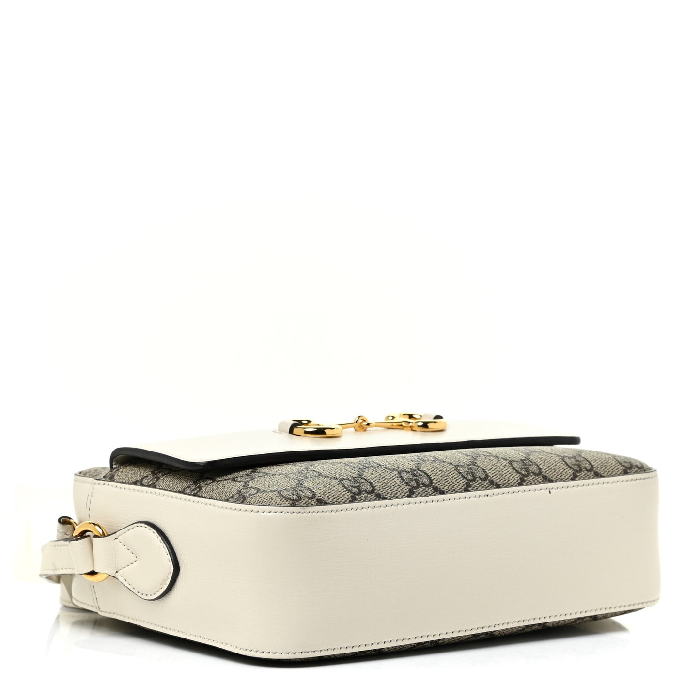 GG Supreme Monogram Small Horsebit 1955 Shoulder Bag Beige Mystic White