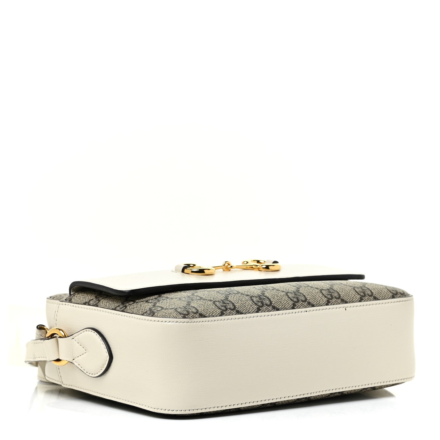 Gucci GG Supreme Monogram Small Horsebit 1955 Shoulder Bag Beige Mystic White 4 of 15