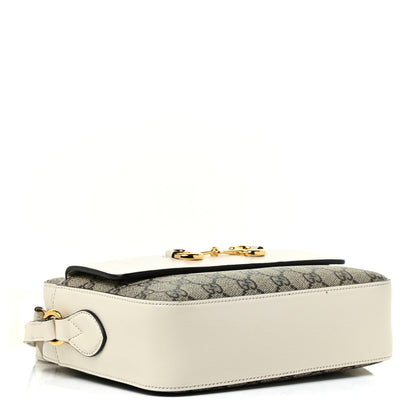 Gucci GG Supreme Monogram Small Horsebit 1955 Shoulder Bag Beige Mystic White 4 of 15