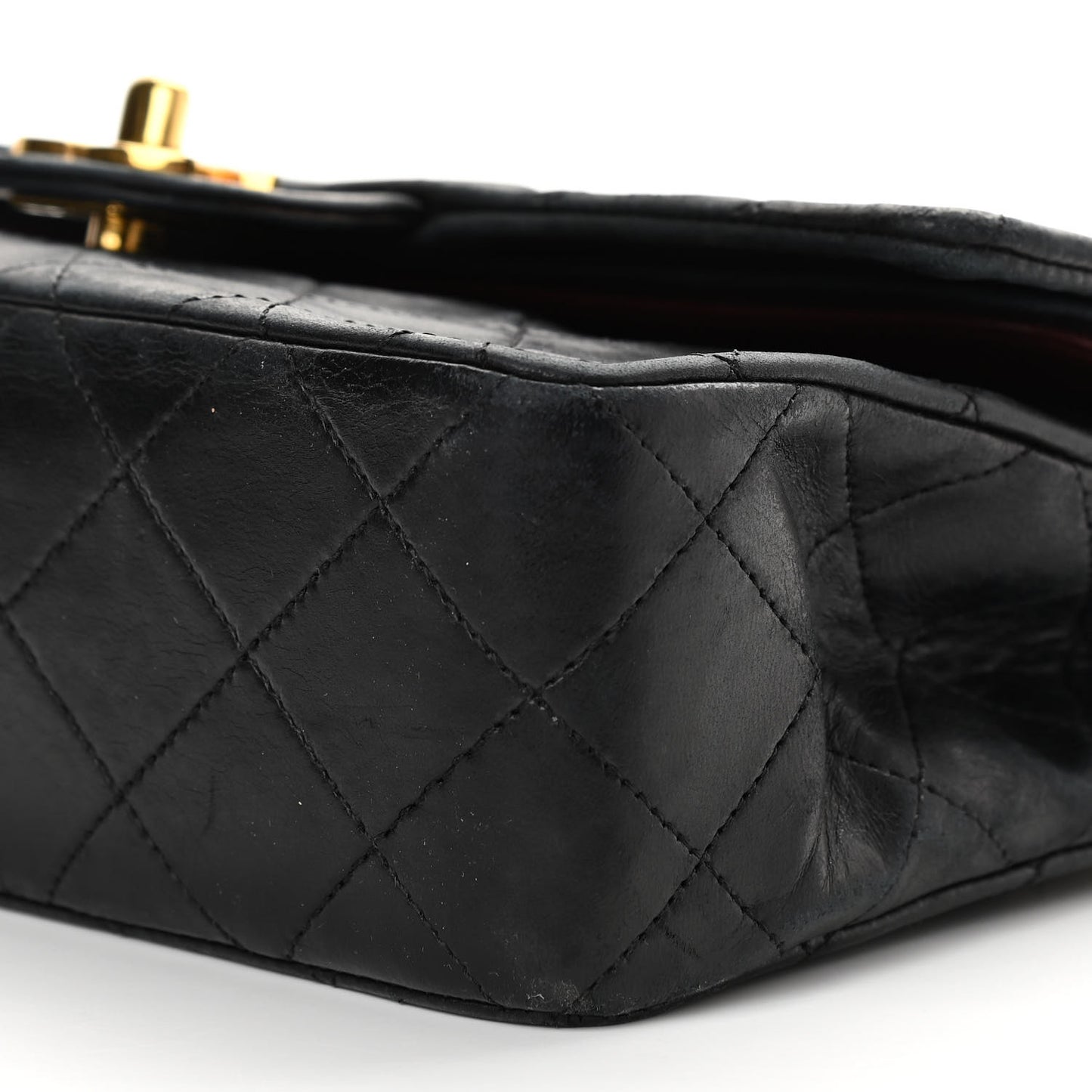 Lambskin Quilted Small Double Flap Black