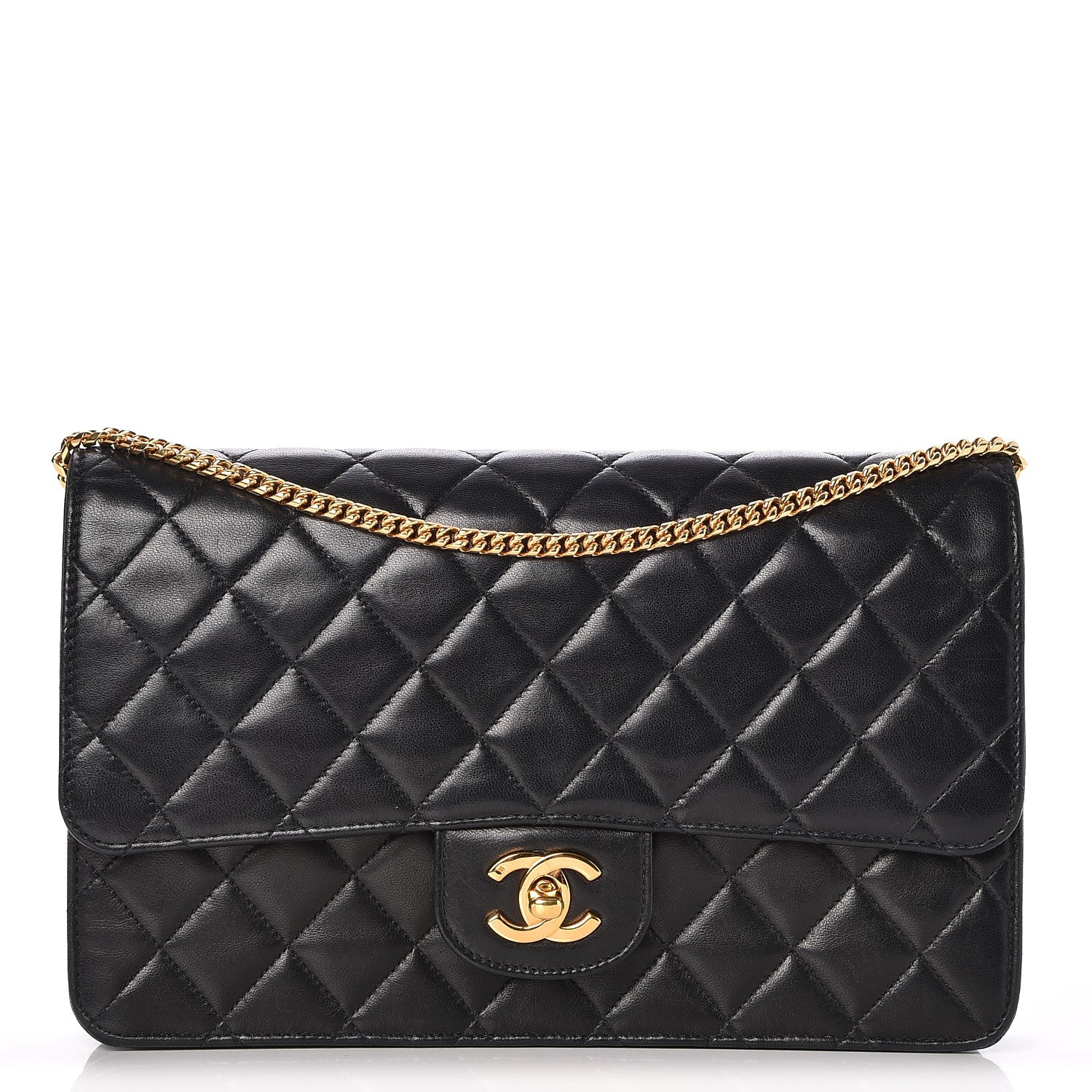 Chanel Lambskin Quilted Medium Single Flap Black 1 of 9
