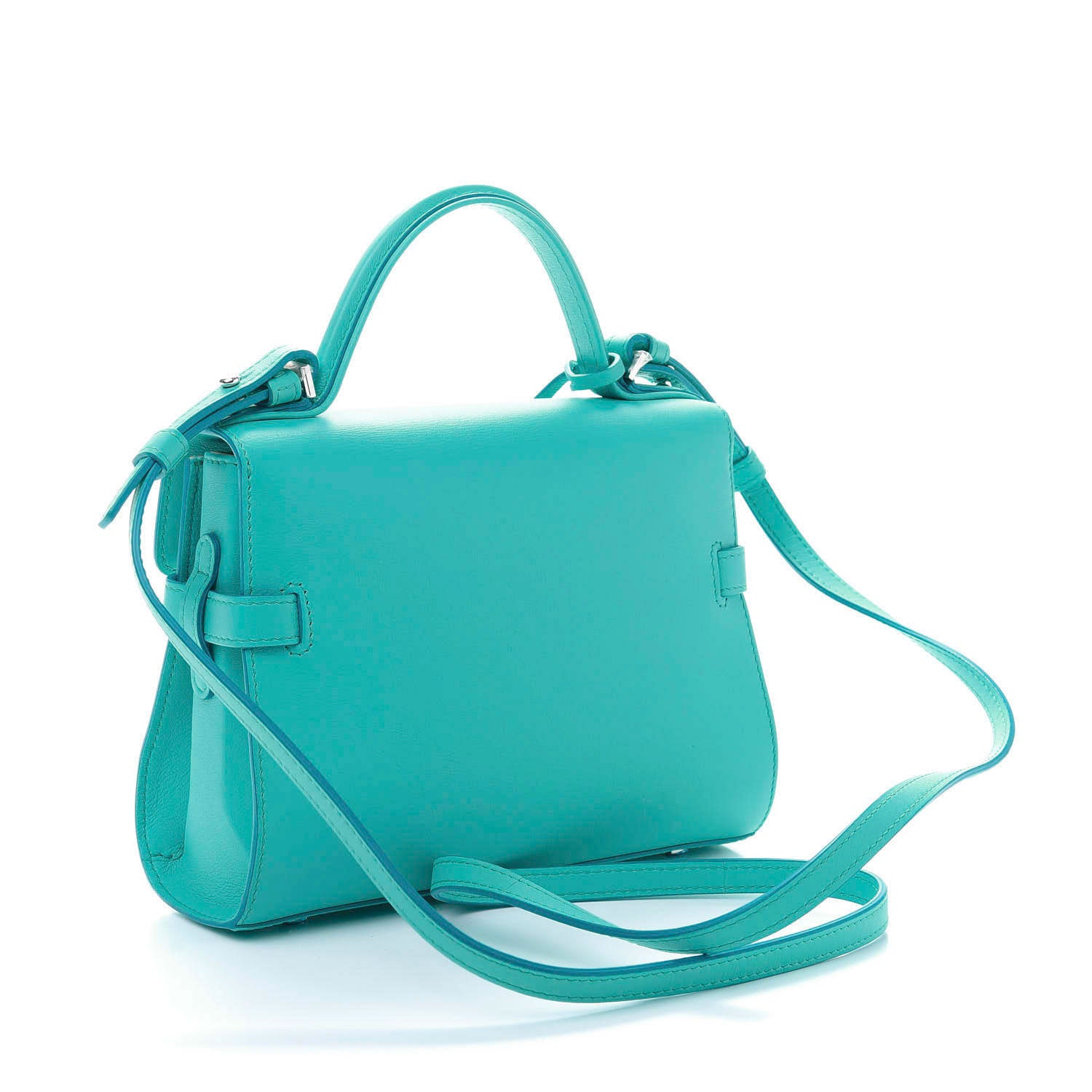 Delvaux Smooth Calfskin Mini Tempete Satchel Turquoise 4 of 15