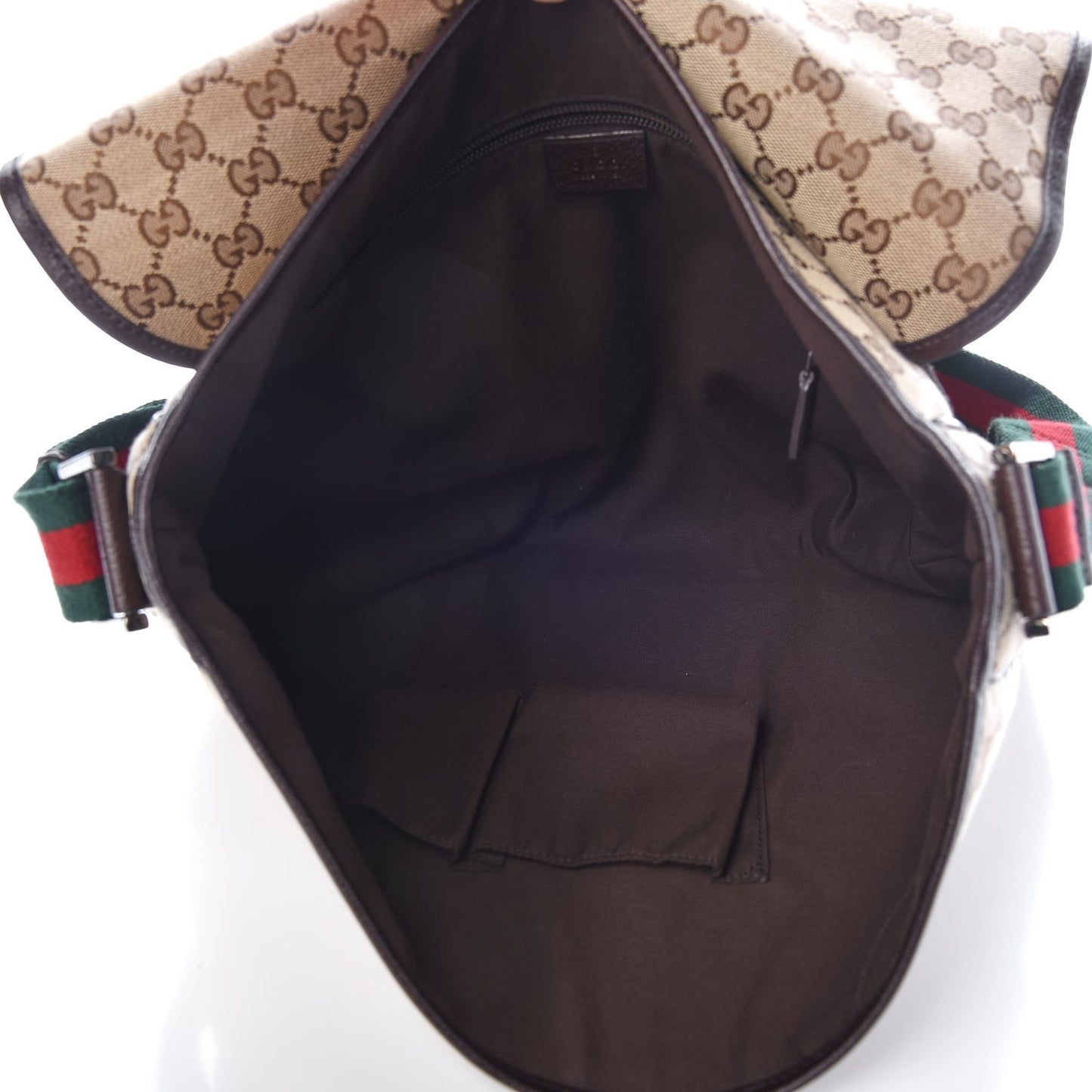 Monogram Web Medium Flap Messenger Beige Dark Brown
