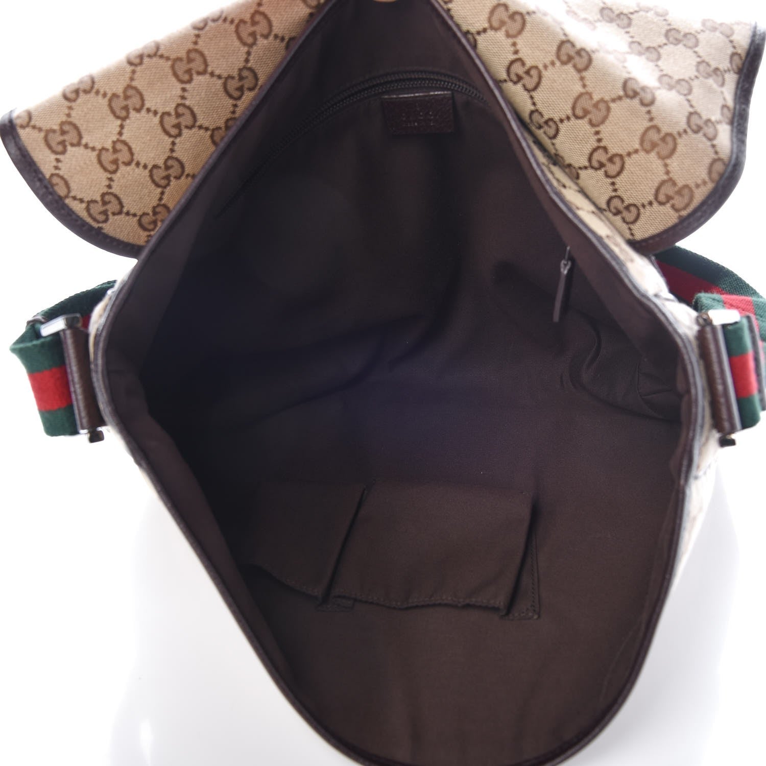 Gucci Monogram Web Medium Flap Messenger Beige Dark Brown 4 of 6