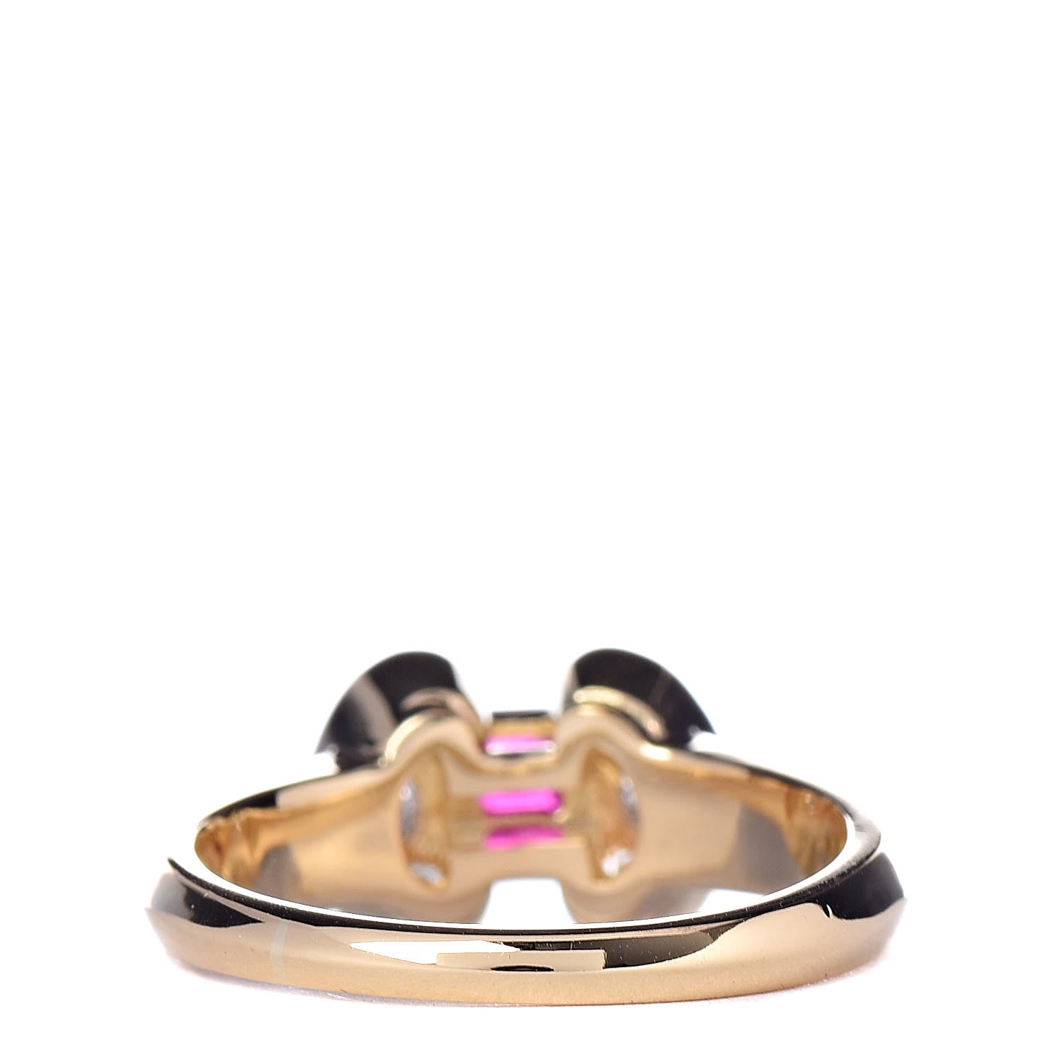 Van Cleef & Arpels 18K Yellow Gold Diamond Ruby Celestine Ring 49 5 4 of 5
