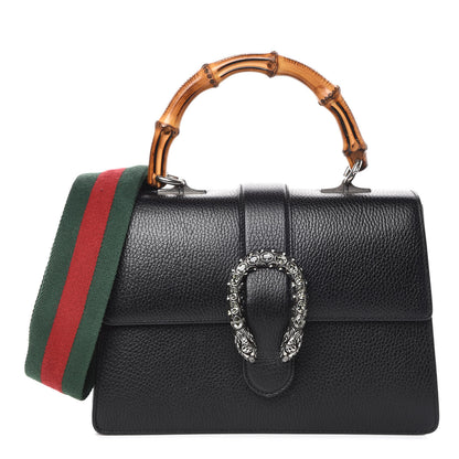 Gucci Dollar Calfskin Crystal Web Medium Dionysus Bamboo Top Handle Bag Black Black Diamond 1 of 11