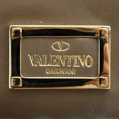 Valentino Garavani Vitello Oversized Rockstud Zip Wristlet Pouch Brun 7 of 10