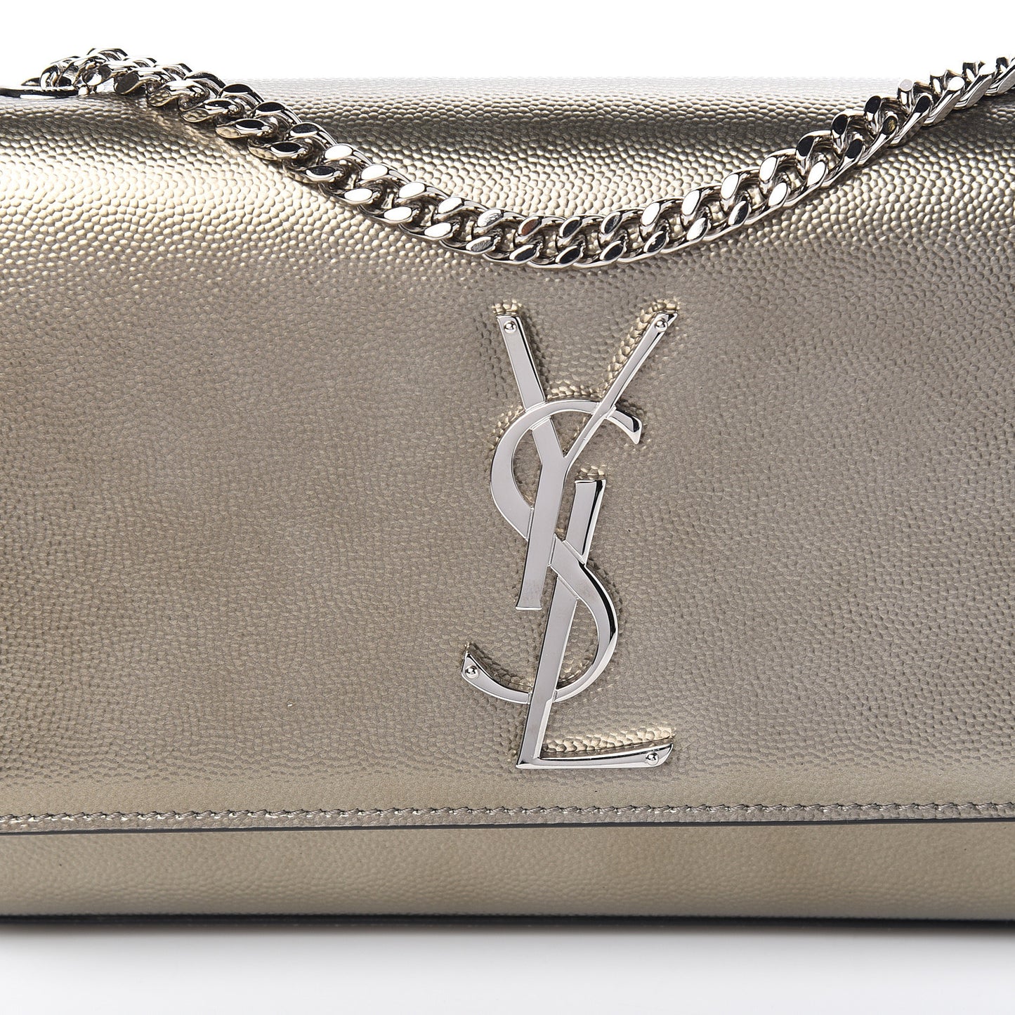 Grain De Poudre Small Monogram Kate Satchel Gold