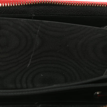 Gucci Vintage Effect Calfskin Matelasse Diagonal Torchon GG Marmont Zip Around Wallet Black Romantic Cherry 7 of 12