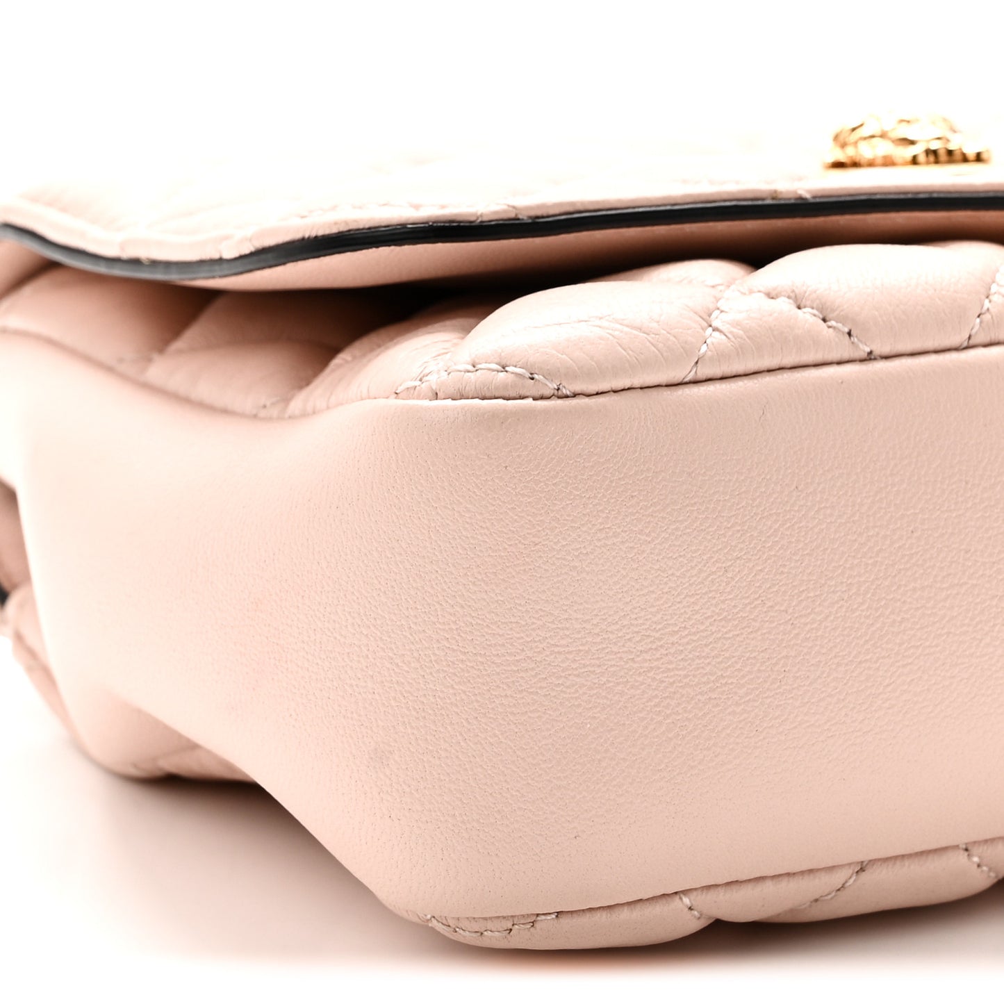 Nappa Quilted Small Medusa Chain Crossbody Light Pink