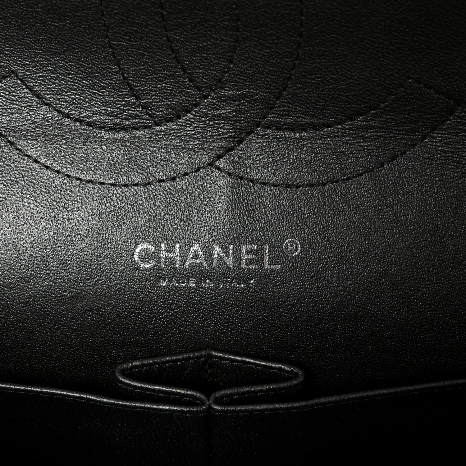 Chanel Metallic Perforated Lambskin Quilted Jumbo Double Flap  Dark Silver 6 of 10