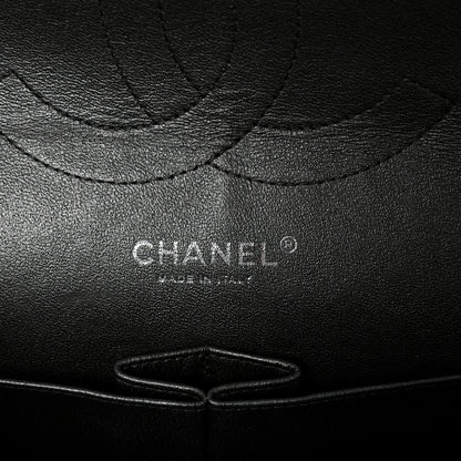 Chanel Metallic Perforated Lambskin Quilted Jumbo Double Flap  Dark Silver 6 of 10