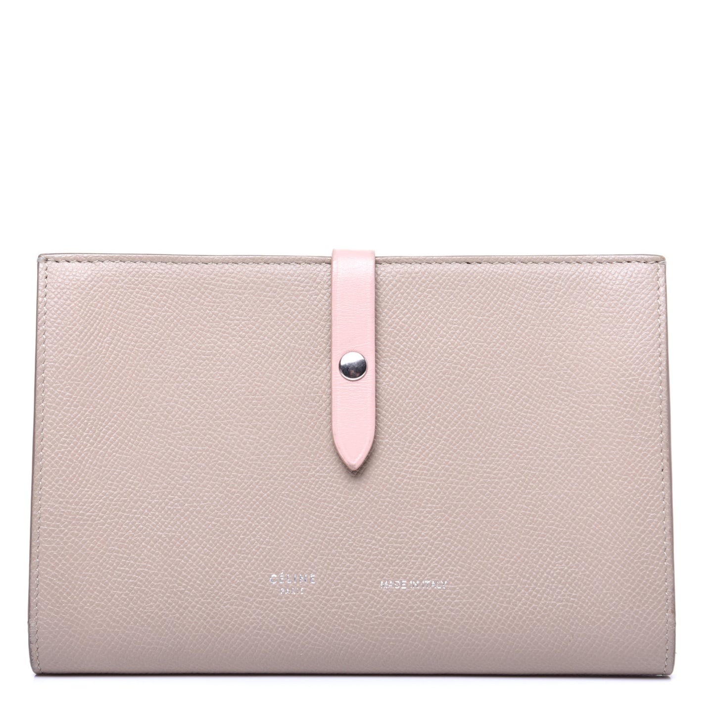 Calfskin Large Multifunction Strap Wallet Light Taupe
