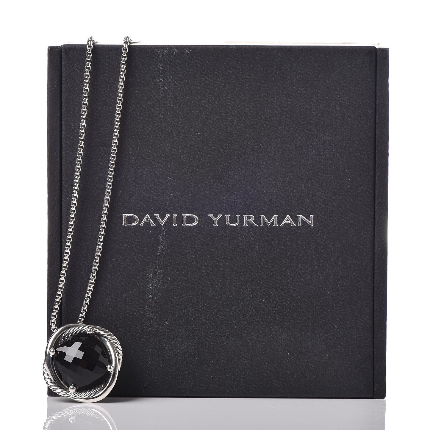 Sterling Silver Black Onyx 14mm Infinity Pendant Necklace
