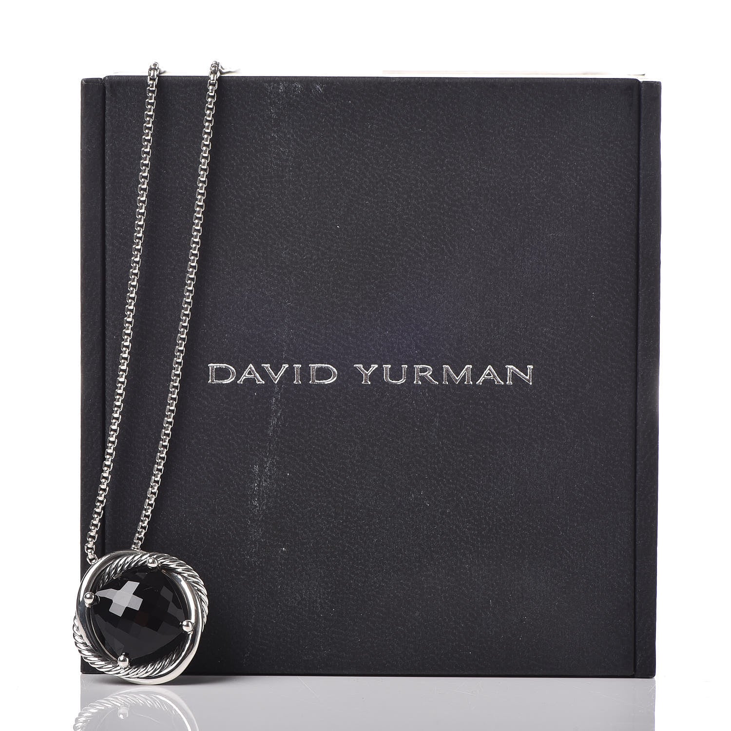David Yurman Sterling Silver Black Onyx 14mm Infinity Pendant Necklace 6 of 6