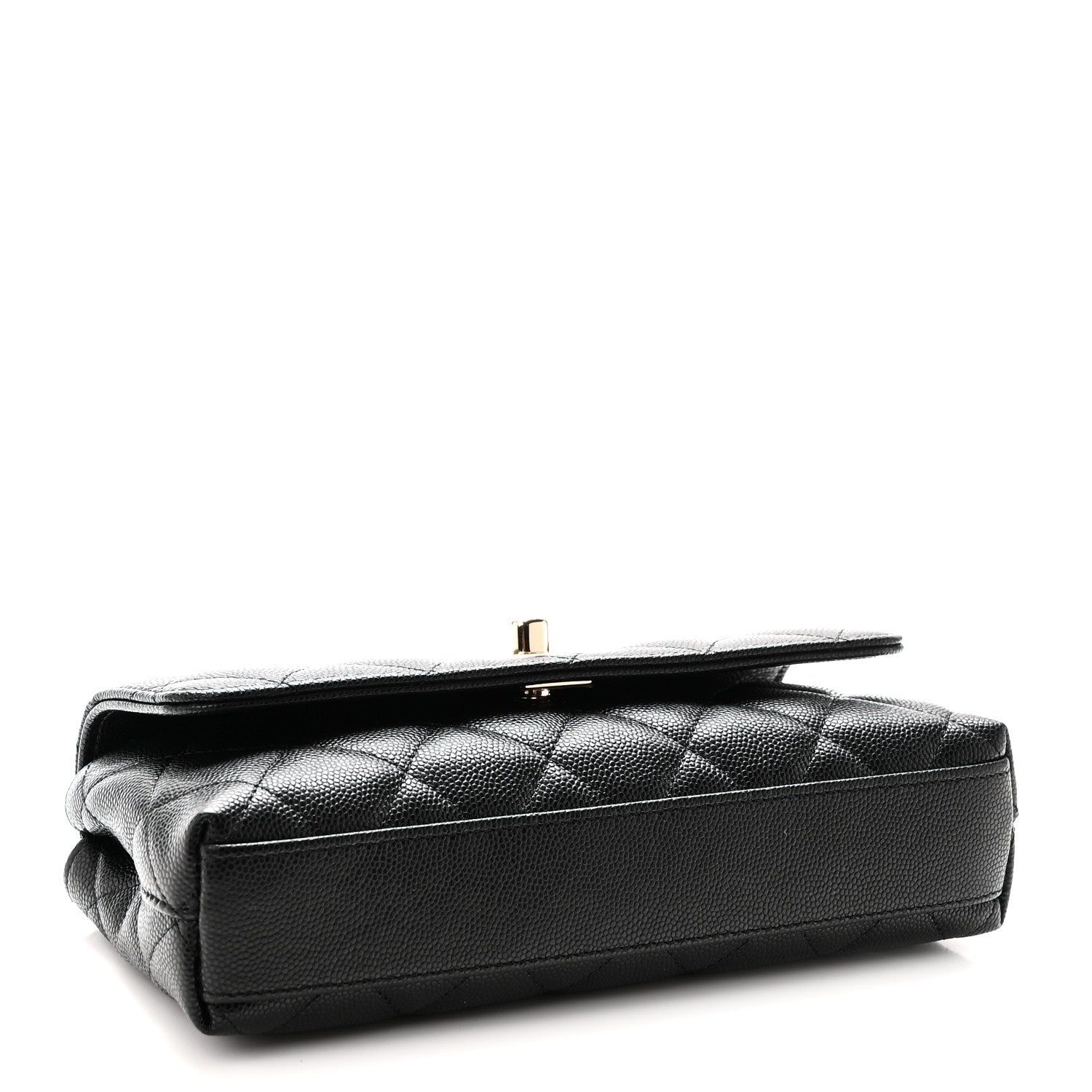 Chanel Caviar Quilted Coco Handle East West Clutch With Chain Black 4 of 11