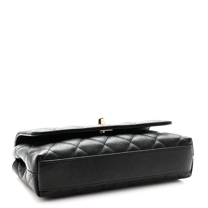 Chanel Caviar Quilted Coco Handle East West Clutch With Chain Black 4 of 11