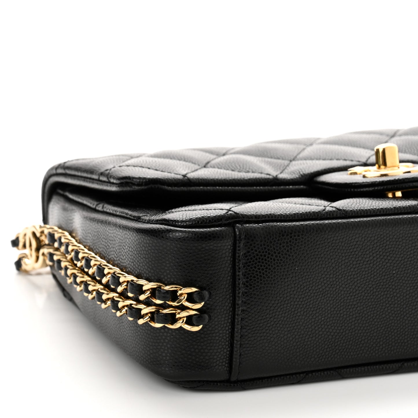 Caviar Quilted Mini CC You Flap Black