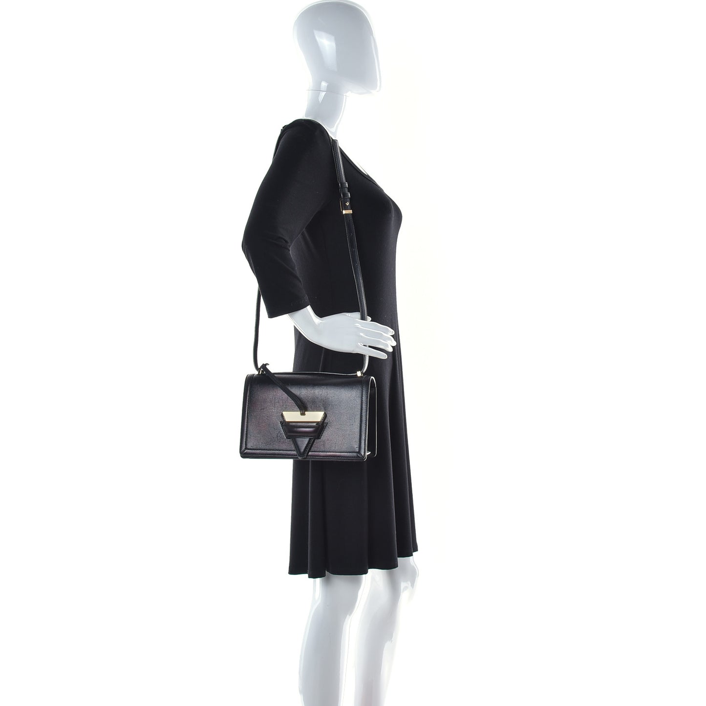 Calfskin Medium Barcelona Shoulder Bag Black