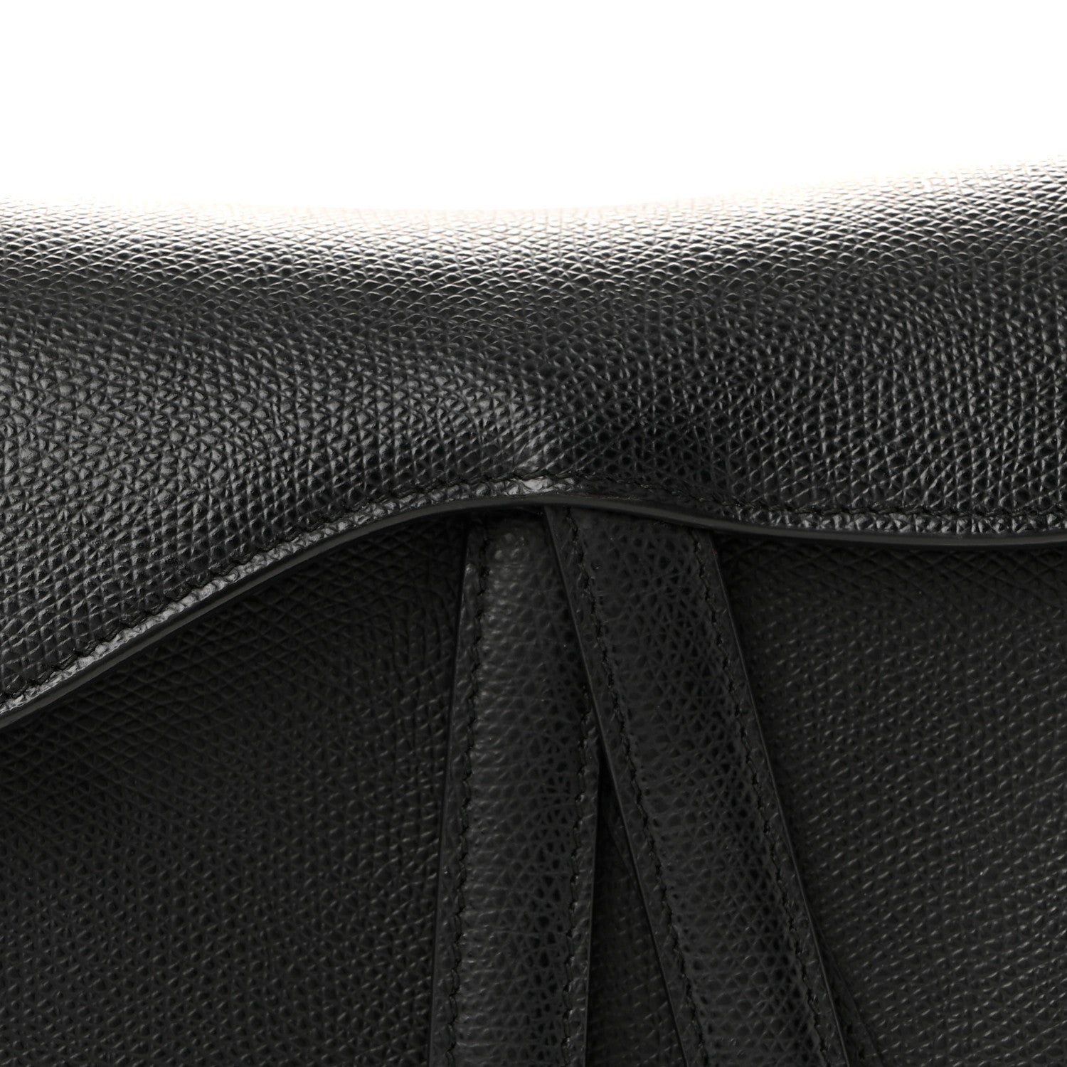 Christian Dior Grained Calfskin Mini Saddle Bag Black 8 of 13