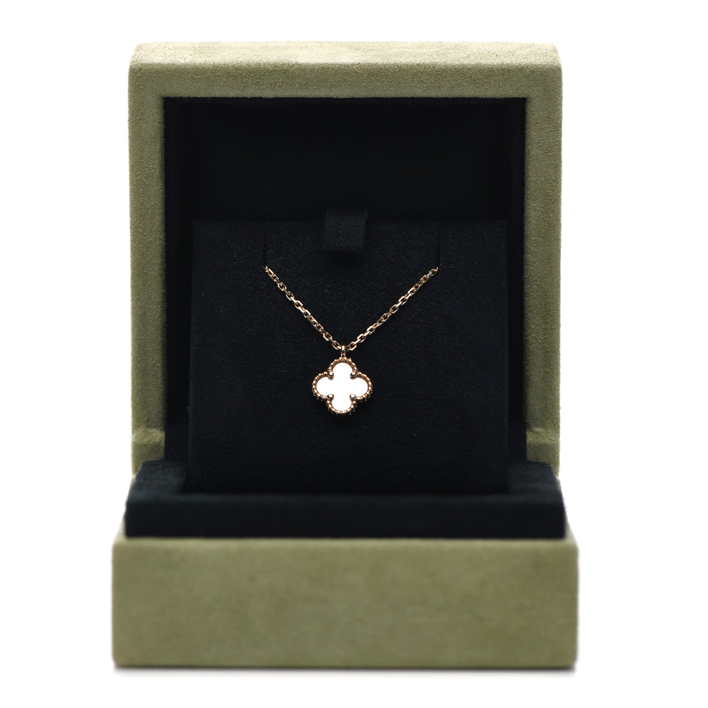 18K Yellow Gold Mother of Pearl Sweet Alhambra Pendant Necklace