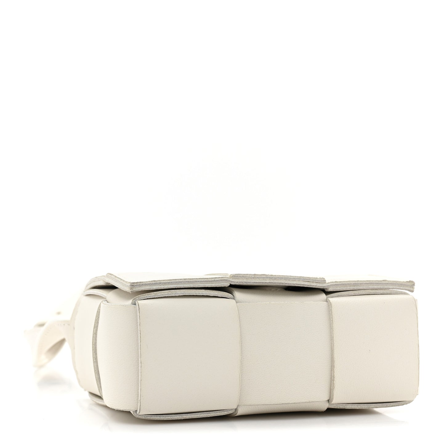 Lambskin Maxi Intrecciato Extra Mini Cassette Crossbody Bag White