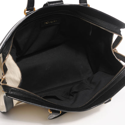 Saint Laurent Calfskin Large Cabas Chyc Black New Bone 5 of 9