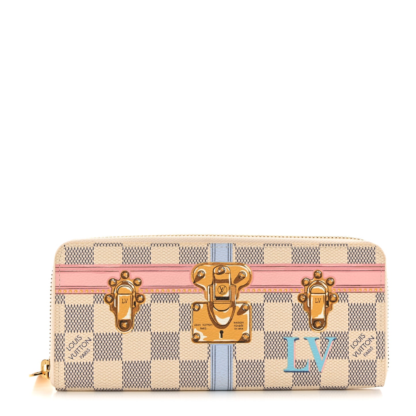 Damier Azur Summer Trunks Clemence Wallet