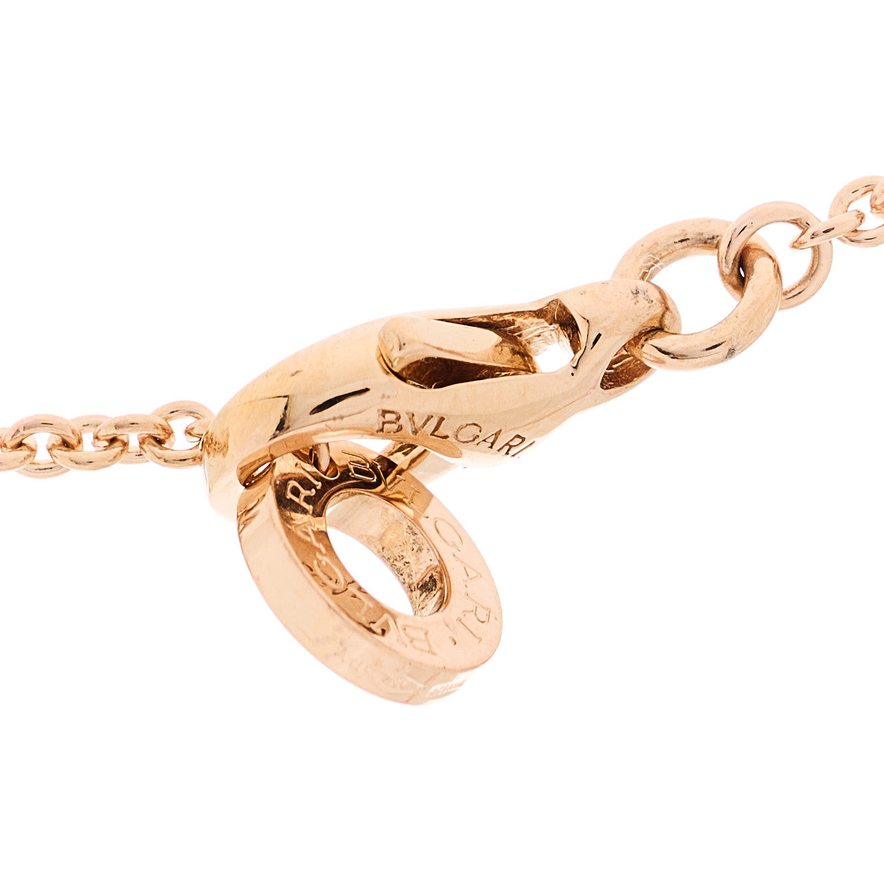 Bulgari 18K Rose Gold Diamond White Ceramic B.Zero1 Necklace 4 of 5