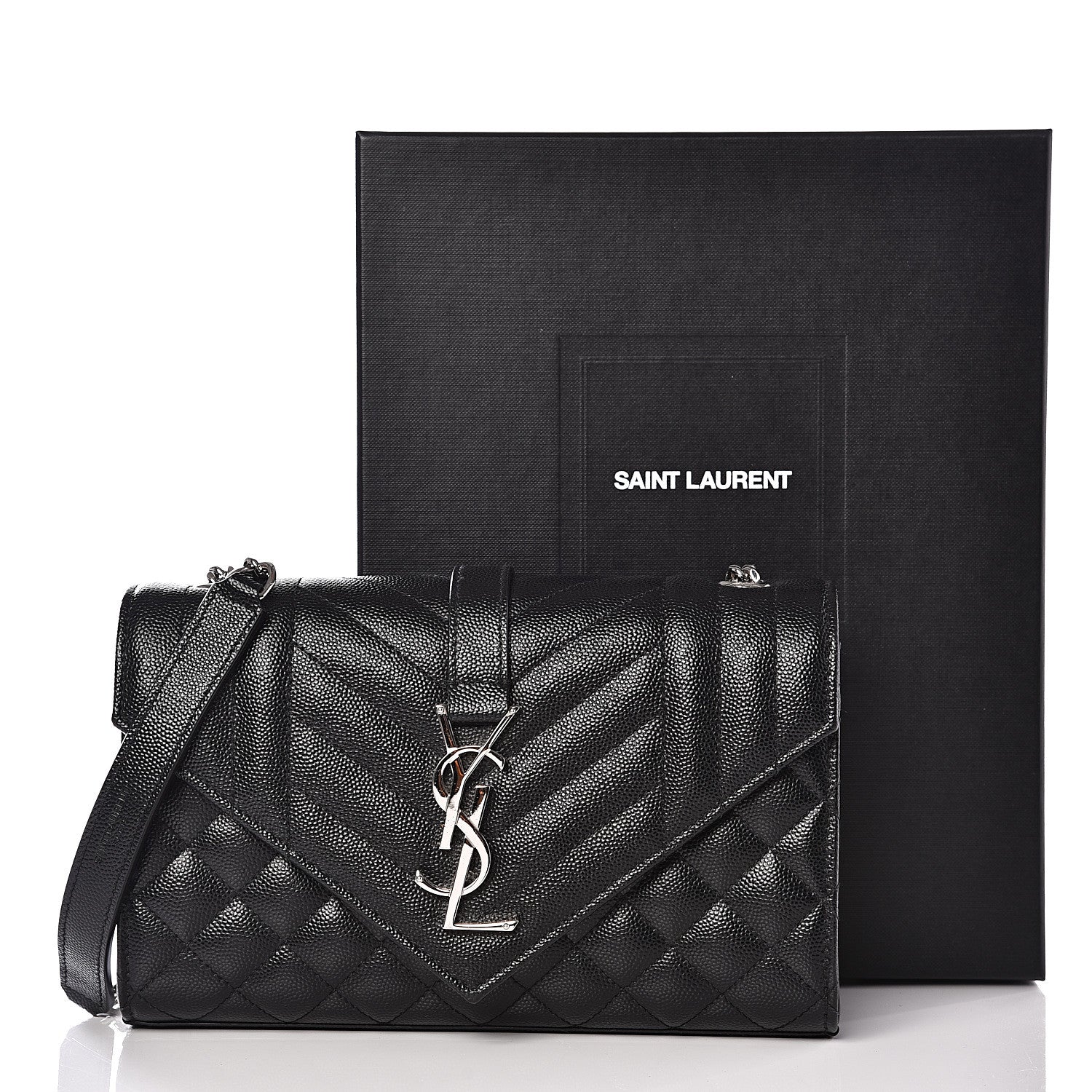 Saint Laurent Grain De Poudre Textured Mixed Matelasse Triquilt Small Monogram Satchel Black 10 of 10