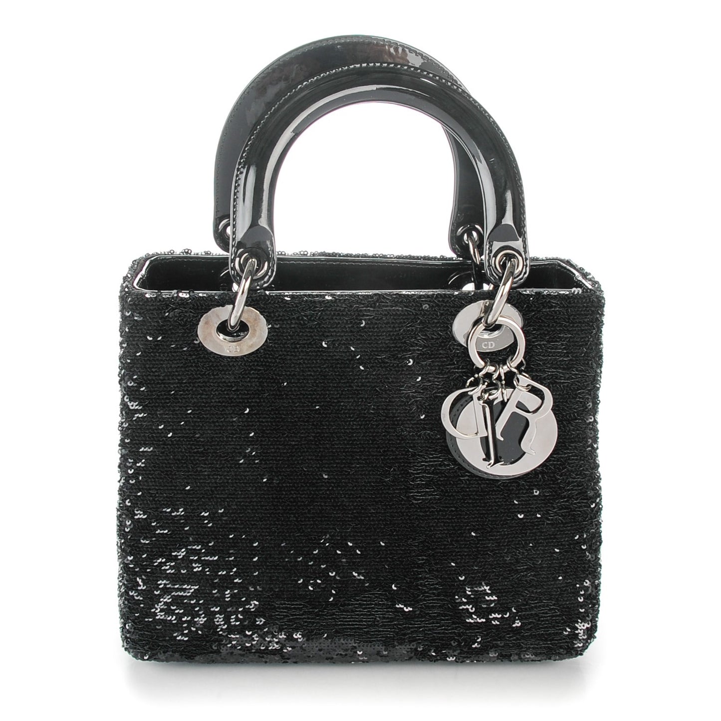 Sequin Medium Lady Dior Black