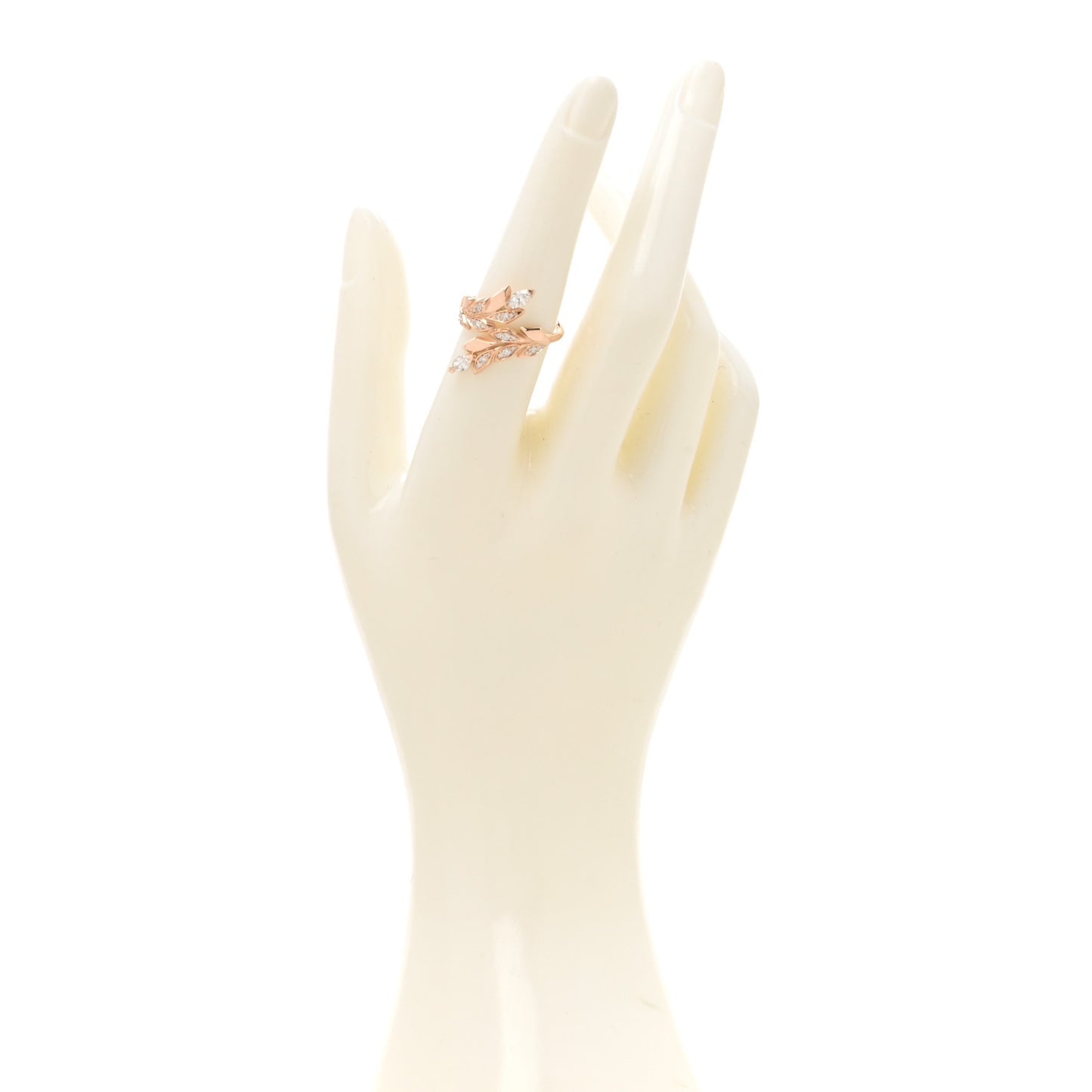 18K Rose Gold Diamond Victoria Vine Bypass Ring 54 7